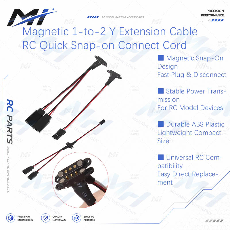Rc Helicopter Battery - Magnetic 1-to-2 Y Extension Cable JR