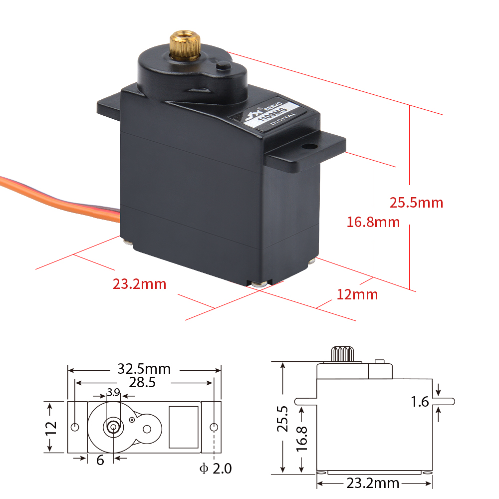 1/2/4 PCS JX Servo PDI-1109MG  - Rc Helicopter Mini recension och pris